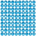 100 lending icons set blue