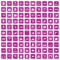 100 lending icons set grunge pink Royalty Free Stock Photo