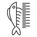 Lenght fish icon, outline style