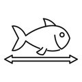 Lenght river fish icon, outline style