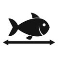 Lenght river fish icon, simple style