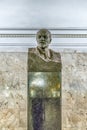Lenin bust monument inside Belorusskaya subway station in Moscow