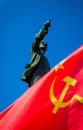 Lenin monument on labor day celebration on 1 May Royalty Free Stock Photo