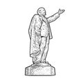 Lenin monument sketch vector illustration Royalty Free Stock Photo