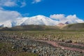 Lenin peak or Ibn Sina Avicenna Peak at Pamir mountains cold snow ice glacier