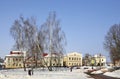 Lenin square in Slonim. Belarus Royalty Free Stock Photo
