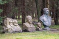 Lenin, Stalin, Marx and Hegel abandoned sculptures