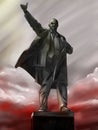 Lenin statue at the dawn