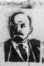 Lenin stencil painting on wall