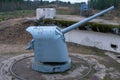 Large-caliber railway artillery gun. Fort Red Hill, Krasnaya Gorka, Leningrad. Maritime railway artillery. Soviet