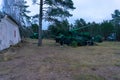 Large-caliber railway artillery gun. Fort Red Hill, Krasnaya Gorka, Leningrad. Maritime railway artillery. Soviet