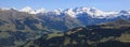 Lenk Valley and snow capped mountains