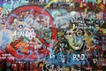 Lennon Wall in Prague's Lesser Town, which is a reference to singer John Lennon from the 70s of the 20th century there are inscrip