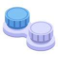 Lens case icon, isometric style Royalty Free Stock Photo