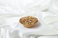Lens culinaris seeds, lentil or lentils on a wooden bowl Royalty Free Stock Photo