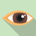 Lens eye icon flat vector. Vision look