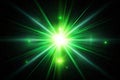 Lens flare glow light effect on black background. Image of rays light effects, overlays or flare isolated on black background for Royalty Free Stock Photo
