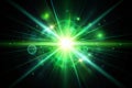 Lens flare glow light effect on black background. Image of rays light effects, overlays or flare isolated on black background for Royalty Free Stock Photo