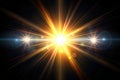 Lens Flare Glow Light Effect Isolated on Black Background Royalty Free Stock Photo