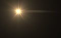 Lens flare or Star flare in black background.