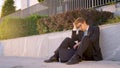 LENS FLARE: Young Caucasian man shakes his head in disbelief after losing job. Royalty Free Stock Photo