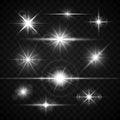 Lens flares glare lighting effects vector set