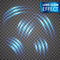 Lens glow effect. Neon Series set of cat scratch. Bright neon glowing effect. Transparent background. Abstract glowing