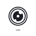 lens isolated icon. simple element illustration from hygiene concept icons. lens editable logo sign symbol design on white Royalty Free Stock Photo