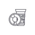 Lens linear icon concept. Lens line vector sign, symbol, illustration.