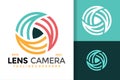 Lens shutter camera colorful logo vector icon illustration Royalty Free Stock Photo