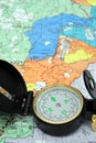 Lensatic Compass And Map