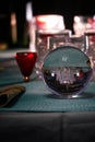 Lensball on a festive table in preparation Royalty Free Stock Photo