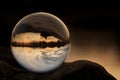 Lensball sunset reflection