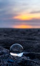 Lense ball in beach Royalty Free Stock Photo