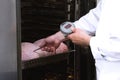 Food safety temperature inspection Royalty Free Stock Photo