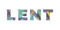 Lent Concept Retro Colorful Word Art Illustration Royalty Free Stock Photo