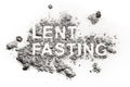 Lent fasting word written in ash, sand or dust Royalty Free Stock Photo