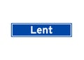 Lent isolated Dutch place name sign. City sign from the Netherlands. Royalty Free Stock Photo