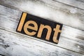 Lent Letterpress Word on Wooden Background Royalty Free Stock Photo