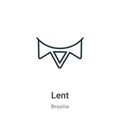 Lent outline vector icon. Thin line black lent icon, flat vector simple element illustration from editable brazilia concept Royalty Free Stock Photo