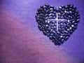 Lent Season,Holy Week and Good Friday concepts - image of cross and heart shaped background. Stock photo.