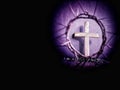 Lent Season,Holy Week and Good Friday concepts - image of cross shaped in purple vintage background. Stock photo. Royalty Free Stock Photo