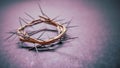 Lent Season,Holy Week and Good Friday concepts -image of crown of thorns in purple vintage background Royalty Free Stock Photo
