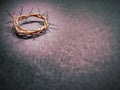 Lent Season,Holy Week and Good Friday concepts - an image of crown of thorns in purple vintage background Royalty Free Stock Photo