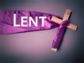 Lent Season,Holy Week and Good Friday concepts - LENT text in purple vintage background. Stock photo.