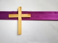 Lent Season,Holy Week and Good Friday concepts - wooden cross image in vintage background. Stock photo. Royalty Free Stock Photo