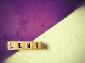 Lent Season,Holy Week and Good Friday concepts - word LENT with vintage background. Stock photo. Royalty Free Stock Photo