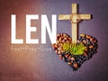 Lent Season,Holy Week and Good Friday concepts - word 'lent fast pray give' in vintage background