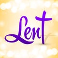 Lent vector lettering illustration with cross Royalty Free Stock Photo