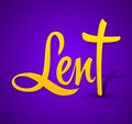 Lent vector lettering illustration with cross, religious tradition Royalty Free Stock Photo